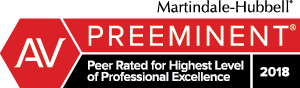 Martindale-Hubbell | AV Preeminent | Peer Rated for Highest Level of Professional Excellence | 2018